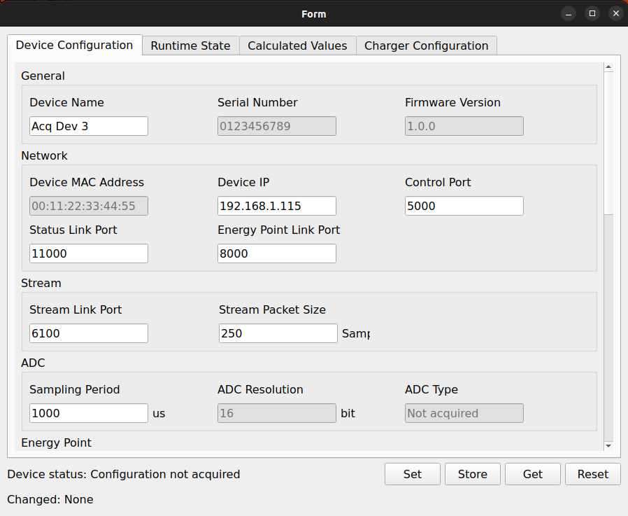 OpenEPT Device Configuration interface