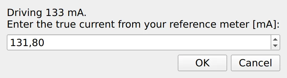 At each span point the wizard asks for the true current read on the reference meter