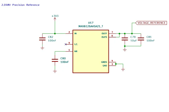 The on-board 2.048 V precision reference
