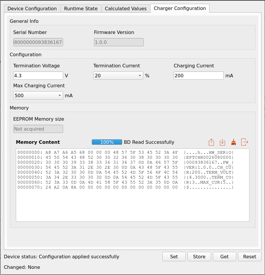OpenEPT Charger configuration interface