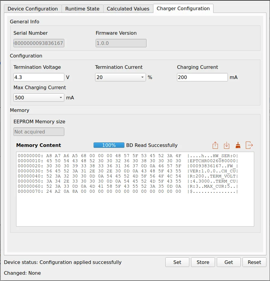 OpenEPT Charger configuration interface
